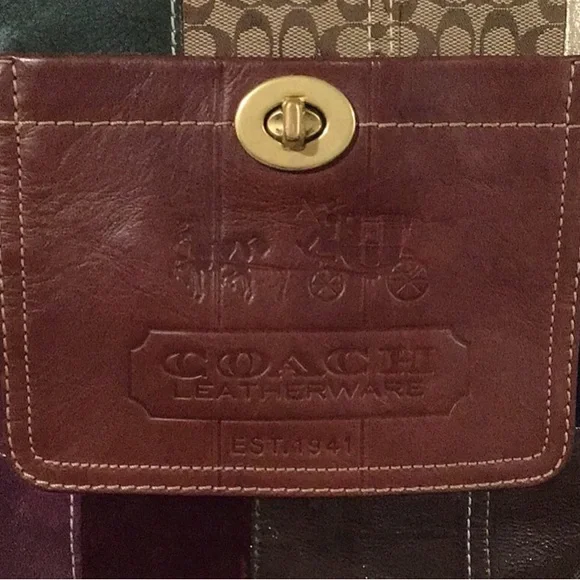 COACH Holiday Patchwork Bleecker Hobo Crossbody/Shoulder Bag, Leather/Suede, Y2K - Picture 6 of 15